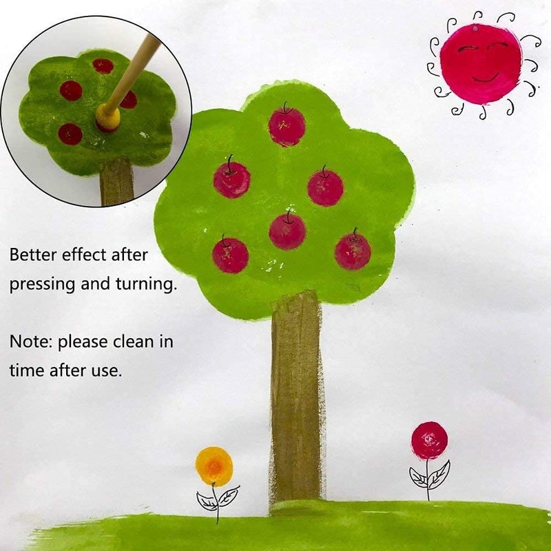 WAFJAMF 60-Pieces Assorted Size Round Sponges Brush Set, Paint Tools for Kids - Image 4